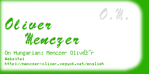 oliver menczer business card